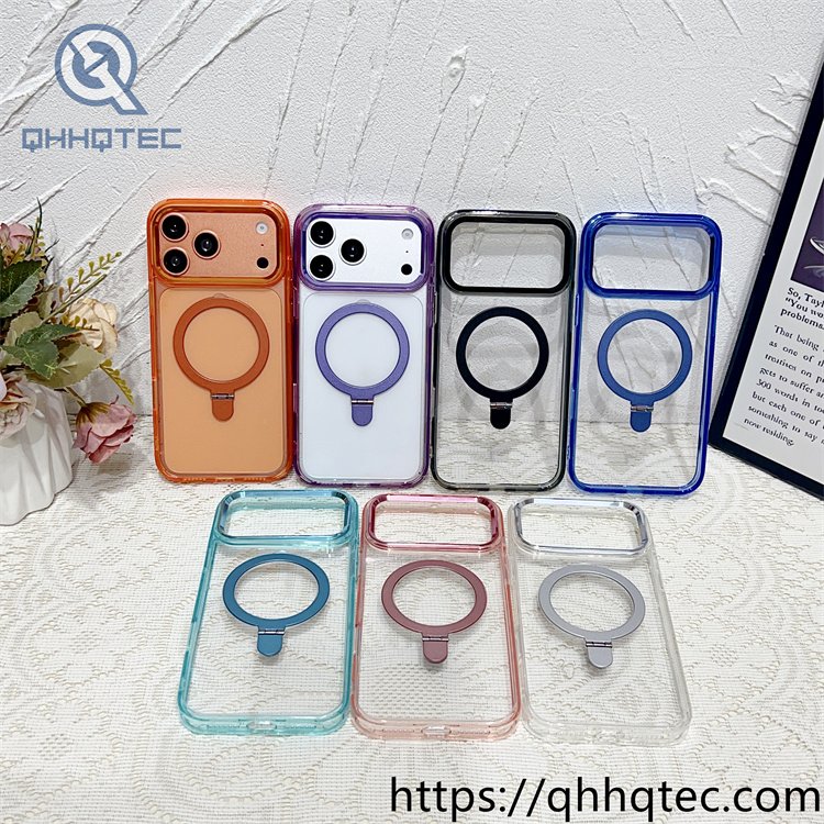 wholesale clear ring stand magnetic case for iphone 18 pro | funda transparente
