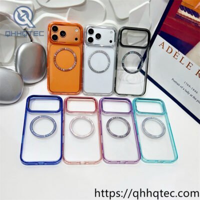 wholesale crystal circle magnetic case for iphone 18 pro | funda magnética