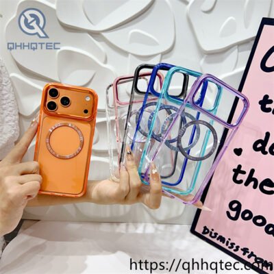 wholesale crystal circle magnetic case for iphone 18 pro | funda magnética