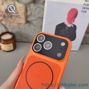 wholesale perforated magnetic lanyard case for iphone 18 pro max | funda con correa
