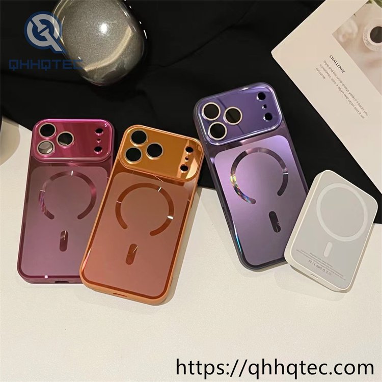 Wholesale Gradient Glass Magnetic Case for iPhone 18 Funda Brillo Premium LATAM