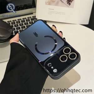 Wholesale Gradient Glass Magnetic Case for iPhone 18 Funda Brillo Premium LATAM