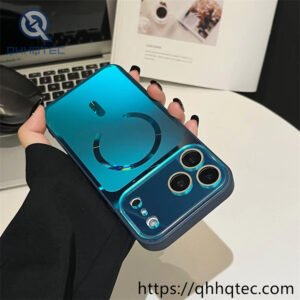 Wholesale Gradient Glass Magnetic Case for iPhone 18 Funda Brillo Premium LATAM