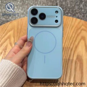 wholesale crystal wave glass magnetic case for iphone 18 funda brillo ondulado latam