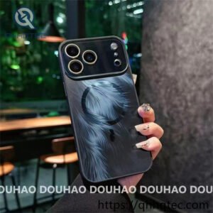 wholesale feather veil big window magnetic case for iphone 18 funda magsafe pluma latam