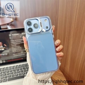 wholesale clear lens stand case for iphone 18 pro max funda transparente con soporte