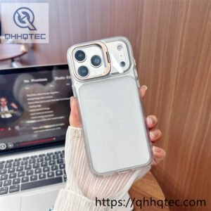 wholesale clear lens stand case for iphone 18 pro max funda transparente con soporte