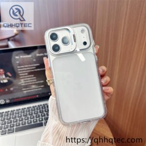 wholesale clear lens stand case for iphone 18 pro max funda transparente con soporte