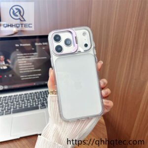 wholesale clear lens stand case for iphone 18 pro max funda transparente con soporte