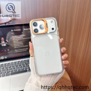 wholesale clear lens stand case for iphone 18 pro max funda transparente con soporte