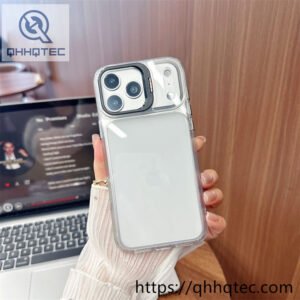 wholesale clear lens stand case for iphone 18 pro max funda transparente con soporte