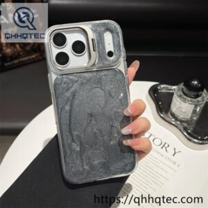 wholesale glitter pearl stand case for iphone 18 pro max funda brillo con soporte