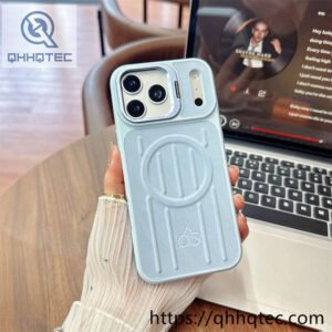 wholesale leather grain magnetic stand case for iphone 18 pro max funda magsafe cuero