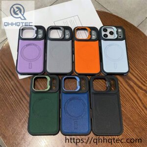 wholesale leather texture magnetic case for iphone 18 pro max funda magnética premium