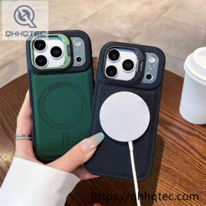 wholesale leather texture magnetic case for iphone 18 pro max funda magnética premium