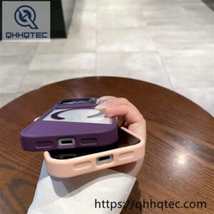 wholesale diagonal clear magnetic case for iphone 18 pro max funda transparente magsafe