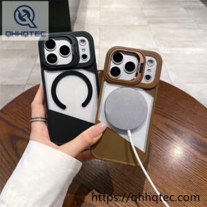 wholesale diagonal clear magnetic case for iphone 18 pro max funda transparente magsafe