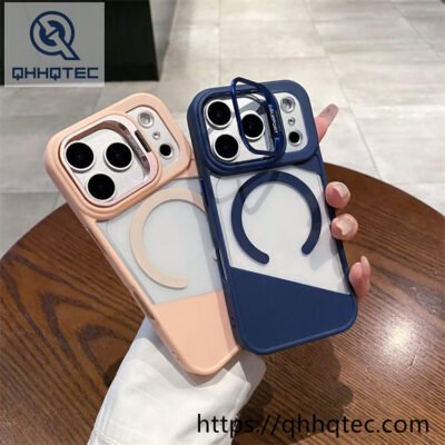 wholesale diagonal clear magnetic case for iphone 18 pro max funda transparente magsafe