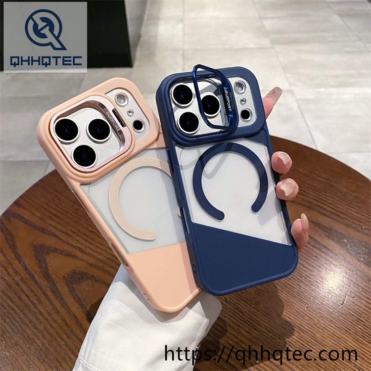 wholesale diagonal clear magnetic case for iphone 18 pro max funda transparente magsafe