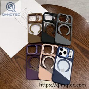 wholesale diagonal clear magnetic case for iphone 18 pro max funda transparente magsafe