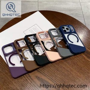 wholesale diagonal clear magnetic case for iphone 18 pro max funda transparente magsafe