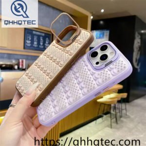wholesale rhinestone wave stand case for iphone 18 pro max funda con soporte cámara