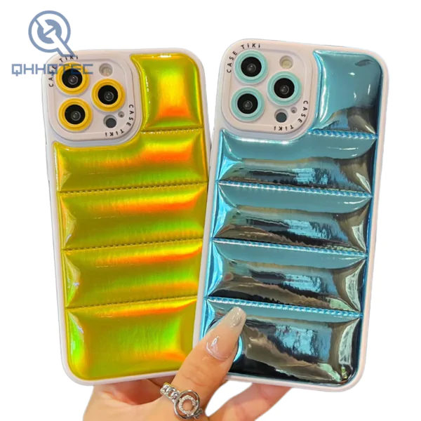 colorful design down jacket case for iphone 14 pro max