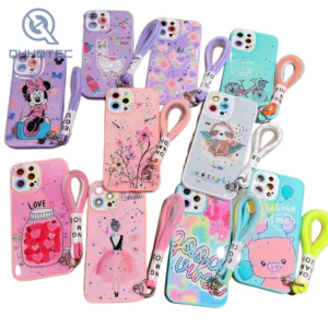 girl design case with lanyard for iphone