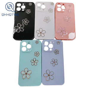 Girl design flower case for iphone Acrylic cell phone cover
