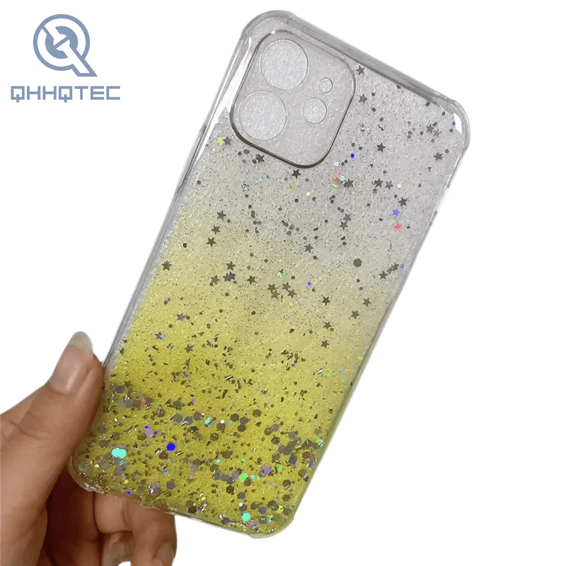 glitter transparent case cover