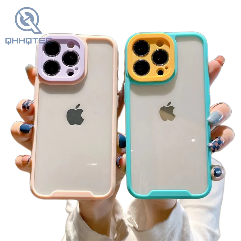 transparent phone cases double color protect cover for iphone