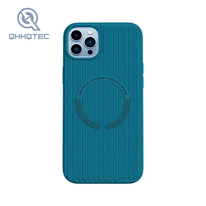 weave pattern wireless charging magnetic sheef silicone case