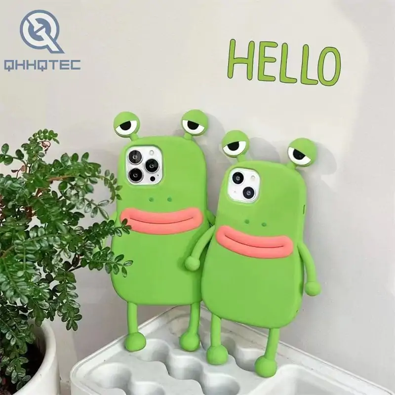 cute big mouth frogs silicone case