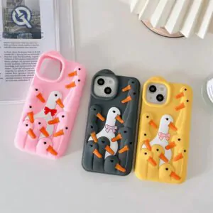 happy duck silicone cell phone case