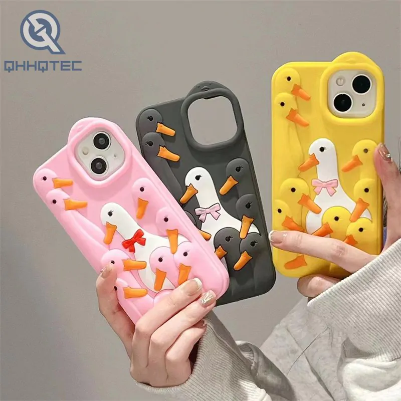 happy duck silicone cell phone case