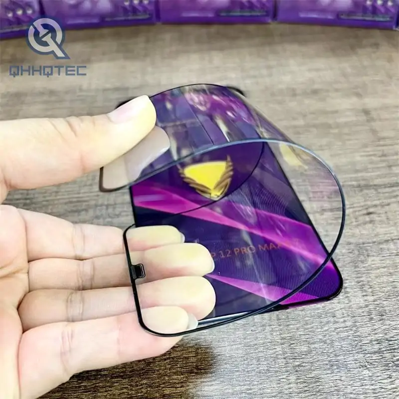 og big curve purple tempered glass