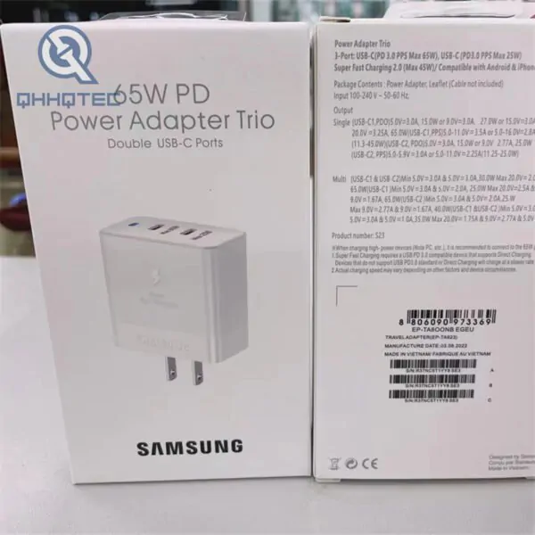 samsung 65w pd power adapter new s23 super fast charger