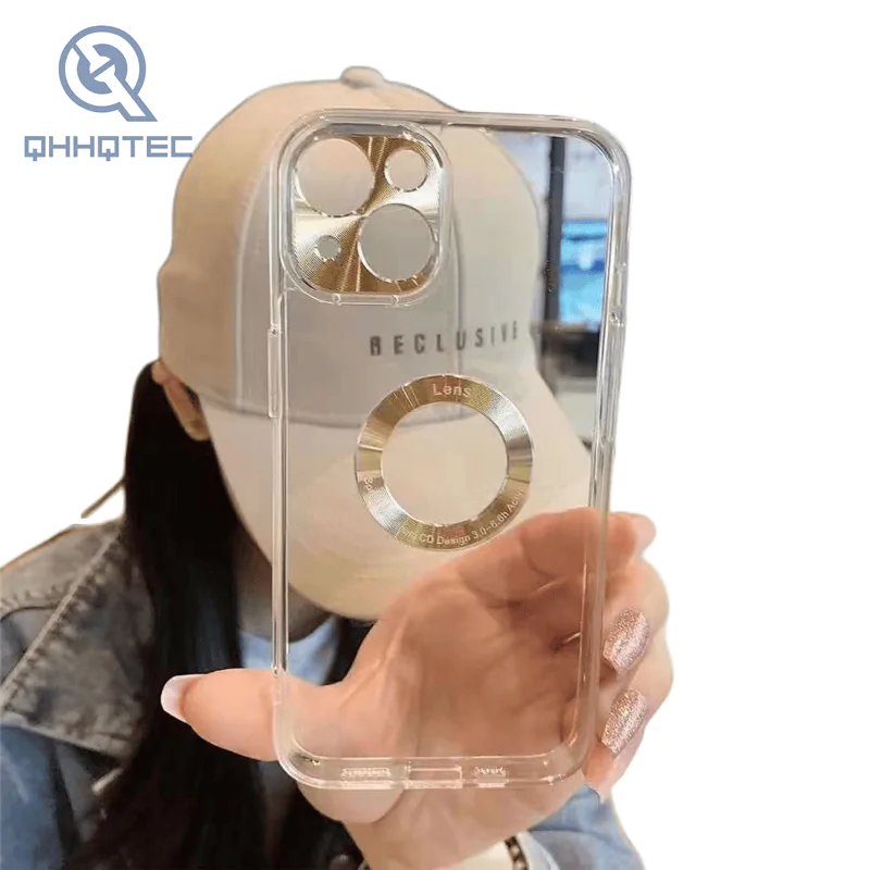 transparent tpu case with metal camera