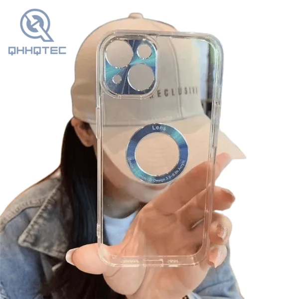 transparent tpu case with metal camera