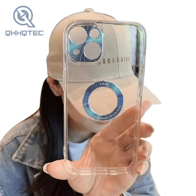 transparent tpu case with metal camera