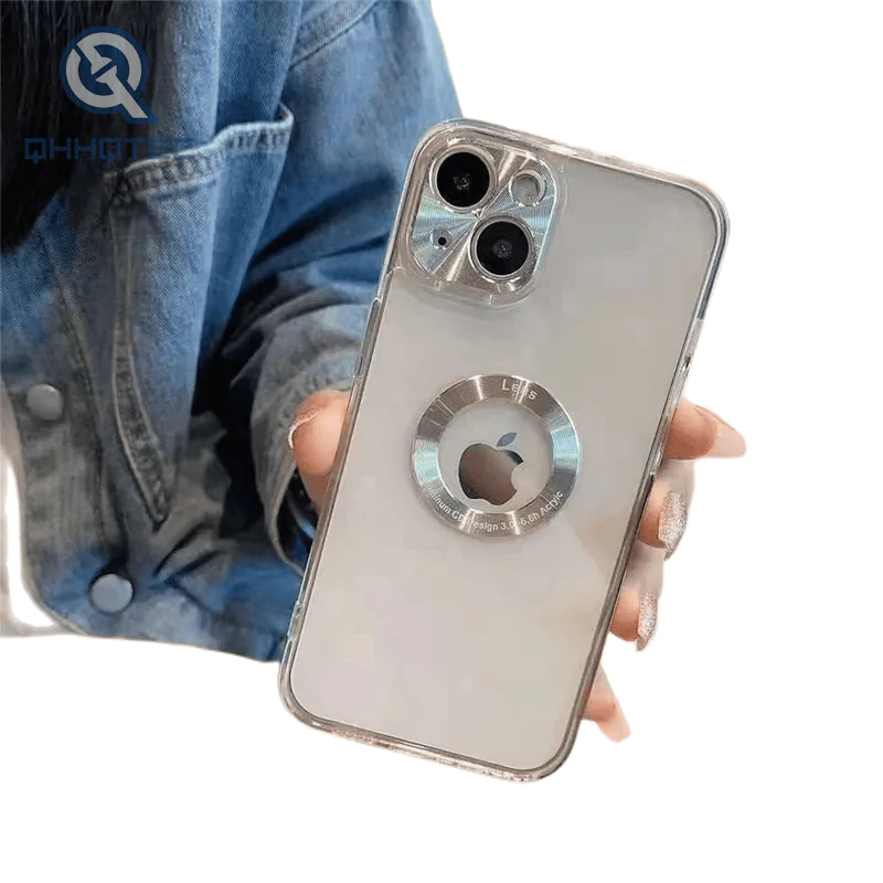 transparent tpu case with metal camera
