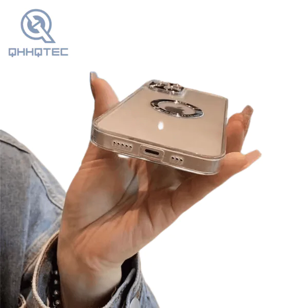 transparent tpu case with metal camera
