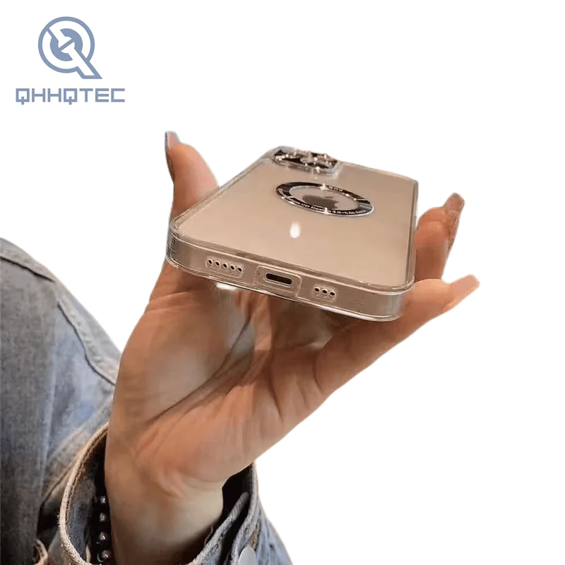 transparent tpu case with metal camera