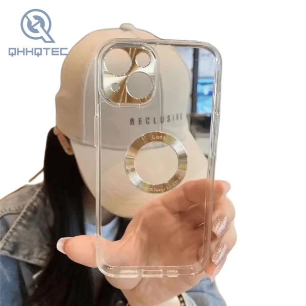 transparent tpu case with metal camera