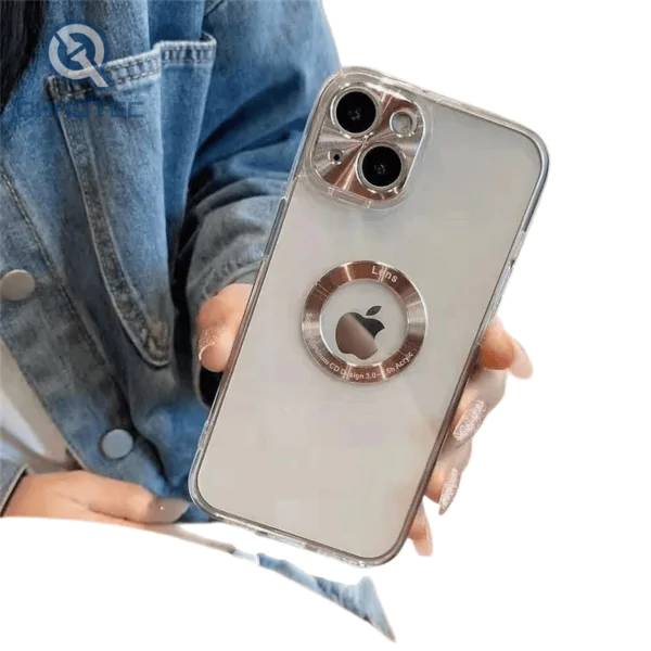 transparent tpu case with metal camera