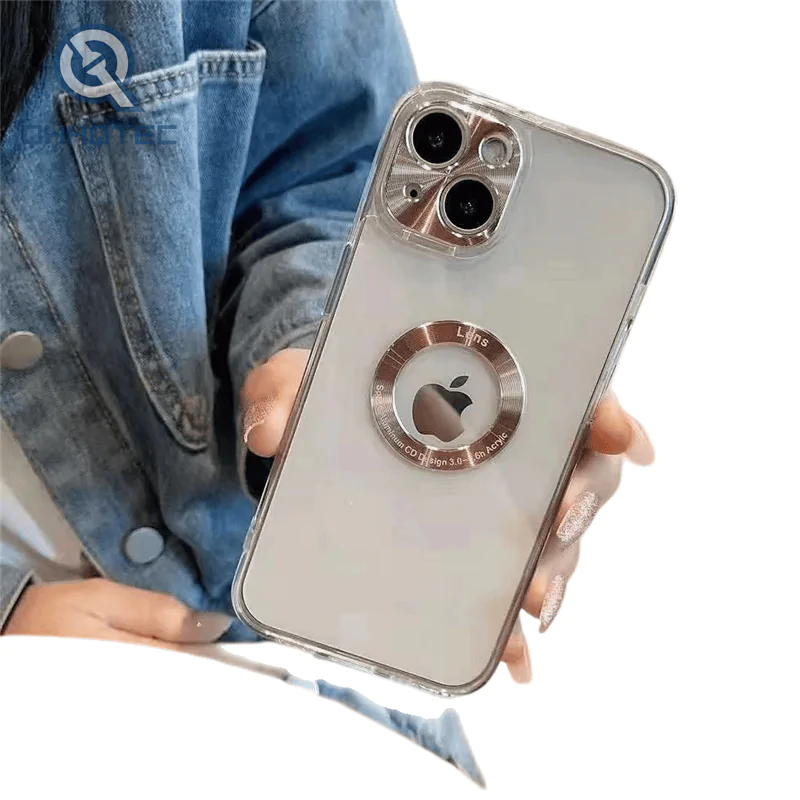transparent tpu case with metal camera