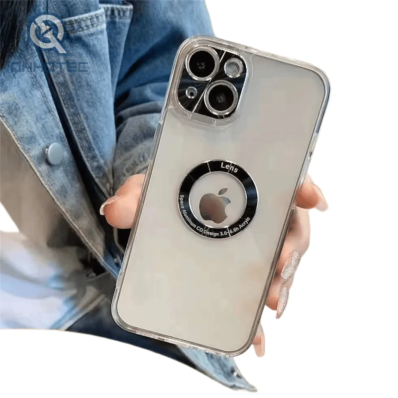 transparent tpu case with metal camera