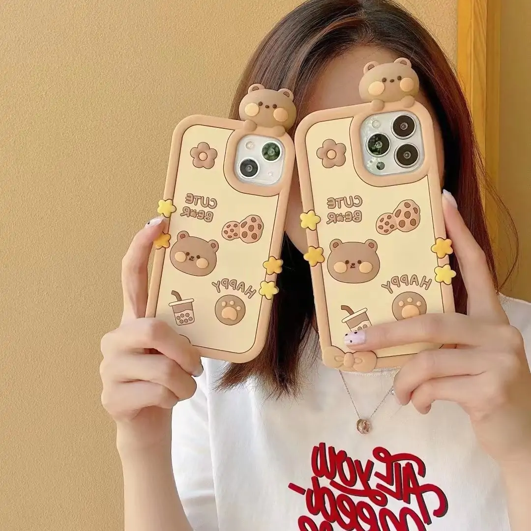 cute bear 3d silicone case