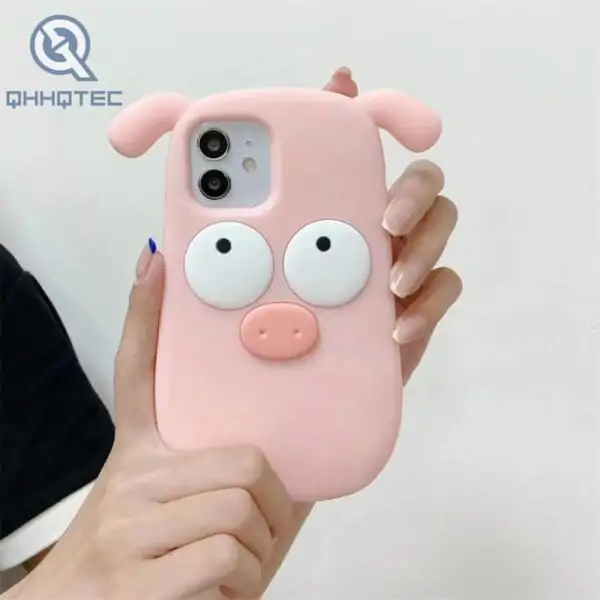 lovely pig pig silicone phone case