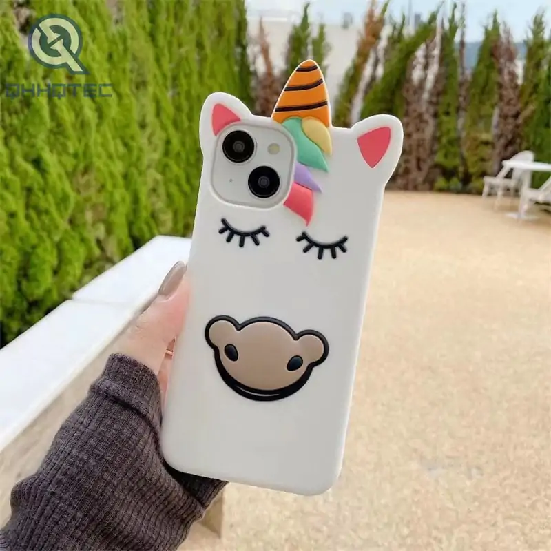 rainbow horse 3d silicone phone case